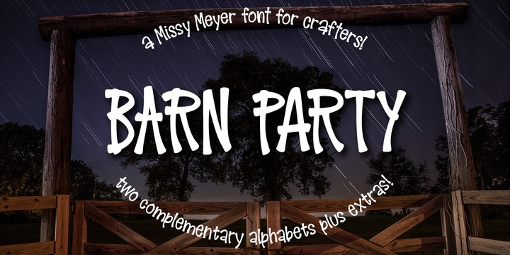 Пример шрифта Barn Party